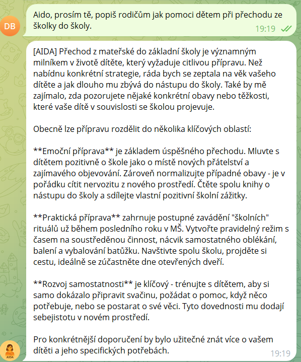 Přechod z MŠ do ZŠ